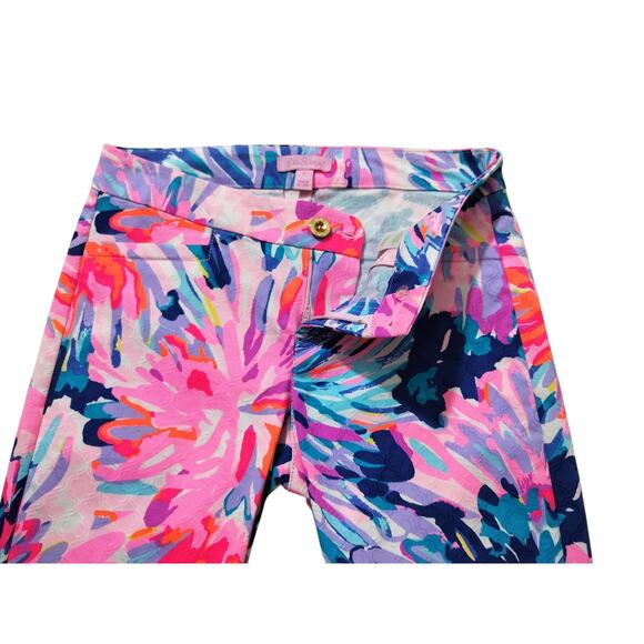 Lilly Pulitzer Kelly textured ankle length skinny pants multicolor size 0 - Picture 4 of 11